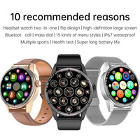 Audífonos TWS Impermeables Nuevos de Fábrica al por Mayor, Finos como 13 mm, Combinación de Reloj Inteligente y Audífonos, Diseño Plegable, Auriculares Ocultos