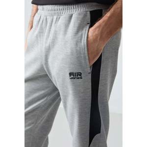 Pantalones Deportivos Grises Melange para Hombre, Cintura Elástica, Corte Estándar, Casuales, Transpirables - Product Image 3