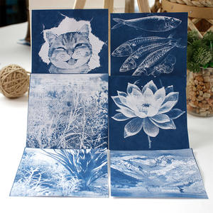 Lot de 36 feuilles de papier cyanotype carrées 9,9x9,9 cm pour impression solaire, création artisanale DIY, grand pack partageable, vente en gros usine - Product Image 4