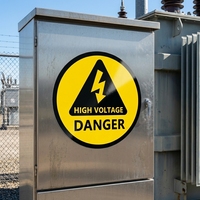 Etiquetas de Advertencia de Alto Voltaje Impermeables, Adhesivas, con Indicación de Riesgo Eléctrico para Paneles Eléctricos Industriales
