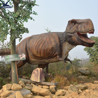 Énorme sculpture de dinosaure T-Rex animatronique (silicone et métal) pour parcs à thème, parcs d'aventure, expositions de jardins - Personnalisable pour l'extérieur