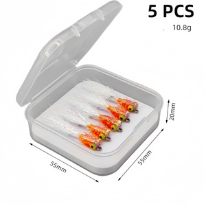 Vente flash 19,9 mm 8 #   Hameçons 2 couleurs, 5 pièces par boîte, phosphorescents pour brochet et lucioperche, leurres de pêche artificiels réfléchissants à flash - Product Image 6