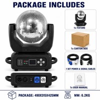 Projecteur LED à tête mobile effet boule disco 25cm DMX512 4CH 120W 540 °   Pan 180 °   Moteur silencieux inclinable pour fêtes et mariages