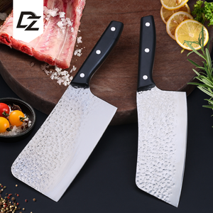ABSHand Hammered Forged Chinese Kitchen Cleaver <b>Set</b> 2 Pieces Stainless Steel Slicing <b>Knife</b> & Bone Chopper Cleaver OEM/ODM DIY - Product Image 1