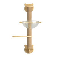 Étagères murales pour chat Ensemble de meubles Poteau à gratter pour aire de jeux Mur d'escalade pour chat pour l'intérieur avec escalier pour chat Maison et pont