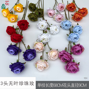 Fleurs artificielles en soie, roses réalistes, décoration de mariage, style moderne, arrangements floraux faits à la main pour salle de banquet - Product Image 4