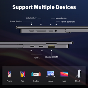 จอภาพพกพา InnoView ขนาด 15.6 นิ้ว ความละเอียด 4K พร้อมพอร์ต USB-C คู่ และช่องเสียบเสียง <span class=keywords><strong>3</strong></span>.5 มม. พร้อมอะแดปเตอร์แปลงไฟสำหรับแล็ปท็อป Mac และ PS5 - Product Image 3