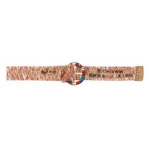 Ceinture en herbe PP à boucle perlée ronde 5 cm, ceinture de mode pour femmes - Product Image 2