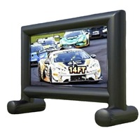 Écran de projection gonflable QILEBA de 14 pieds avec souffleur d'air pour utilisation en extérieur/intérieur, projection avant/arrière, cinéma maison, fêtes