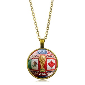 Collier pendentif punk en alliage <span class=keywords><strong>Coupe</strong></span> <span class=keywords><strong>du</strong></span> <span class=keywords><strong>Monde</strong></span> de Football 2026 Amérique Canada et Mexique, accessoires unisexe pour fans, chaîne de pull - Product Image 2