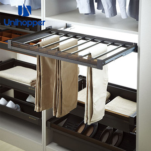Meilleur organisateur de placard <span class=keywords><strong>coulissant</strong></span>, porte-pantalons extractible pour armoire, porte-pantalons mural multifonctionnel - Product Image 6