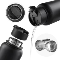 Bouteille d'eau isolée en acier inoxydable avec infuseur à thé et couvercle en paille Tasse de voyage étanche pour garder les boissons chaudes et froides