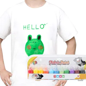 Di alta Qualità 12 colors18ml Per Bambini FAI DA TE Pittura Vernice del Tessuto Set