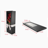 Boîtes florales personnalisées pliables rectangulaires ouvertes fenêtre saint valentin Rose fleur cadeau boîtes en papier pour bouquets