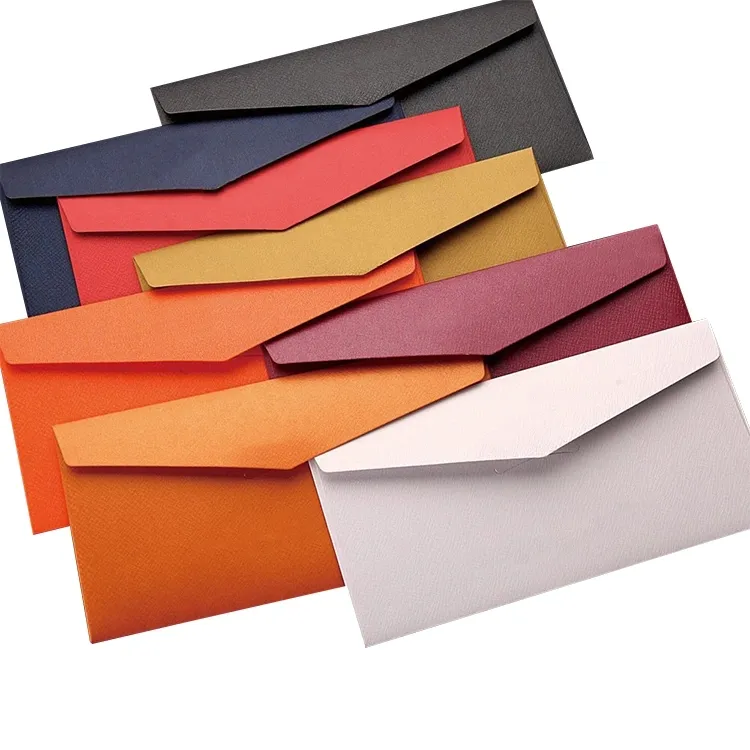 사용자 정의 간단한 유형 다채로운 봉투 인사말 카드 포장 로고 인쇄 청첩장 봉투