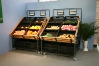 Espositore per frutta e verdura da supermercato di alta qualità espositore per frutta e verdura
