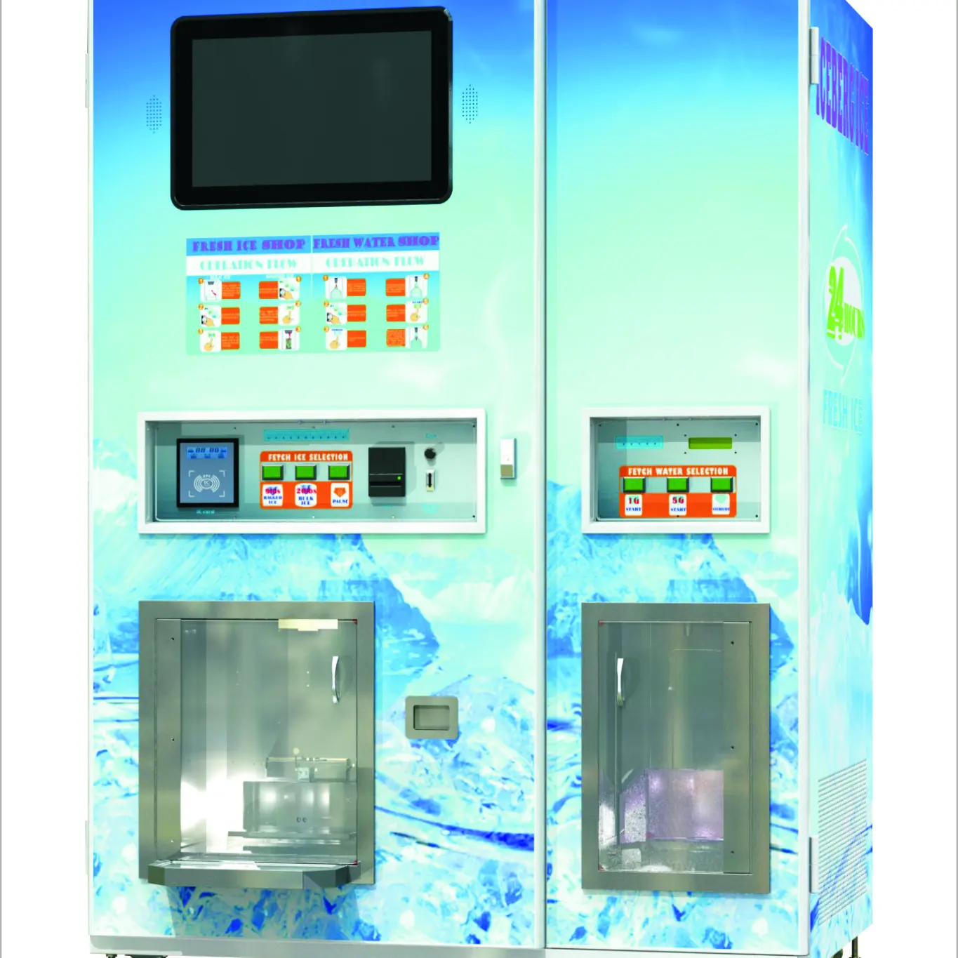 Commerciële Ice Cube Automaat Met Automatische Zak Afdichting Ijs En Water Automaten Voor Verkoop