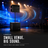 Système de sonorisation complet à double ligne de baffles de 8 pouces, 350W, 138dB, avec caisson de basses de 18 pouces pour petite scène de concert et performance live