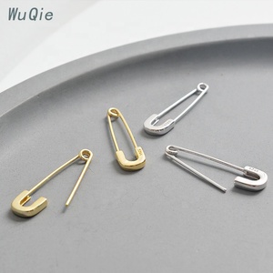 Wuqie Hot Sale Fashion <strong>Gold</strong> Plated Hoop Paper <strong>Clip</strong> <strong>on</strong> <strong>Earrings</strong> 925 Silver Jewelry Simple Design for Couples - Product Image 2