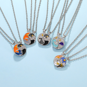 Conjunto de sol y luna personalizado, accesorios colgantes, joyería fina personalizada, collares de mejores amigos para mujeres - Product Image 4