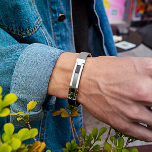 Conception personnalisée de bonne qualité bijoux fins fil d'acier inoxydable maille <span class=keywords><strong>Bracelet</strong></span> en <span class=keywords><strong>cuir</strong></span> pour hommes - Product Image 5