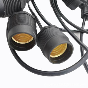 Led <b>Light</b> Strings 10M 10xE27 Black Outdoor Waterproof Eu <b>Plug</b> Plastic Body Ce Certified - Product Image 2