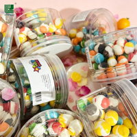 Bonbons aux fruits lyophilisés croustillants personnalisés en gros OEM/ODM, boîte de snacks, bonbons durs glacés aux fruits, couleurs naturelles en vrac