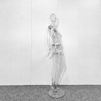 Maniquí Transparente de Cuerpo Completo para Mujer, Estilo Moderno, Plástico, Vertical, Recto, con Manos para Exhibición