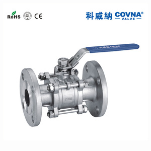COVNA Válvula de bola manual industrial de acero inoxidable de 1 pulgada, de 2 piezas, de paso completo, con brida - Product Image 5