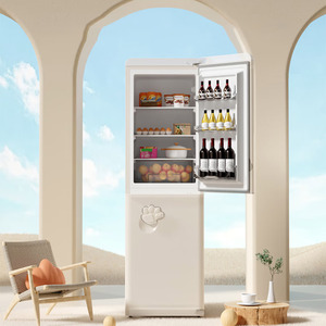 Réfrigérateur rétro Xinfei 175L, réfrigérateur <span class=keywords><strong>vintage</strong></span> à deux portes, congélateur supérieur, réfrigérateur domestique, réfrigérateur compact - Product Image 6