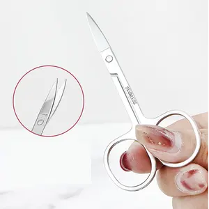 Outils de maquillage professionnels de vente chaude ciseaux émoussés de sécurité en acier inoxydable ciseaux à cheveux de nez à pointe ronde et droite