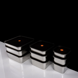 Stainless Steel Square Lunch <b>Container</b> Sealed Lid Food Storage For Kitchen Frozen Grain Packaging - Product Image 3