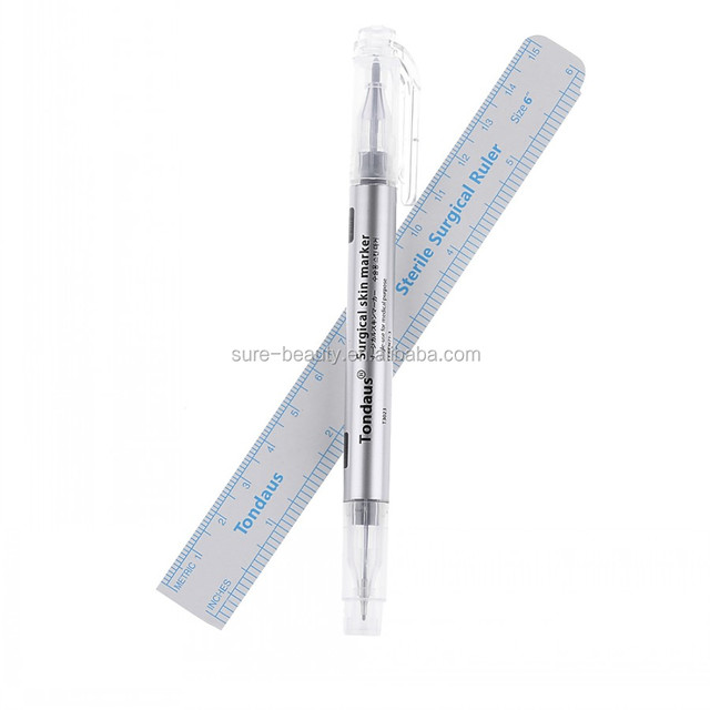 Double Head Microblading Tattoo Surgical Skin Marker Pen With 0.5mm and 1.0mm