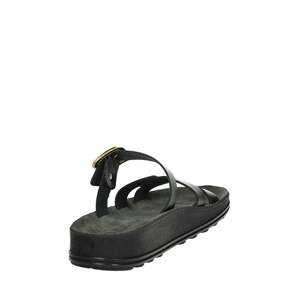 Sandalias de Fantasía para Mujer, Sandalias Planas de Cuero, Modelo S351 Lucia, Color Negro - Product Image 3