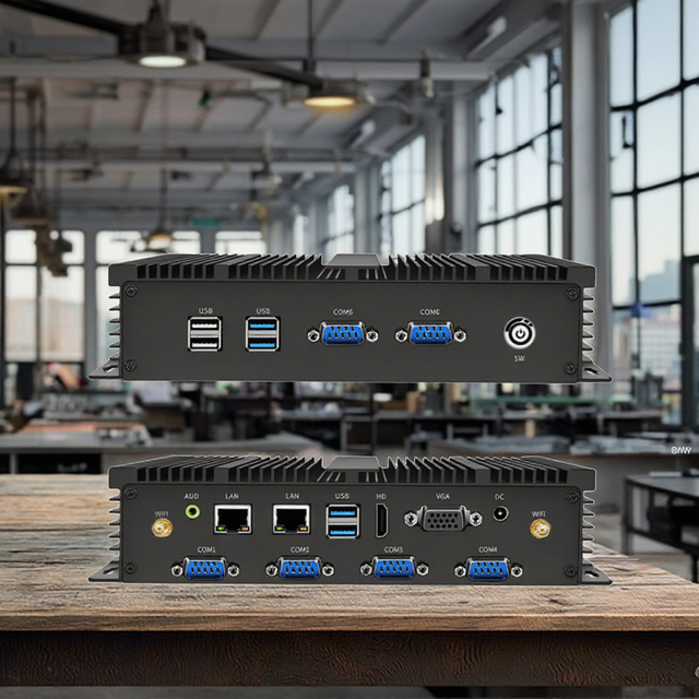 Core I7 5500U I5 4200U I3 5005U 2955U Fanless Mini PC Industrial Rugged Computer Dual LAN 2 COM 6 COM HD-MI VGA WiFi Win10