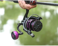 Moulinet de pêche à lancer HP500 800 1000-7000 à rapport de transmission 5.2:1, poignée en métal EVA, pour rivière et ruisseau, prix abordable