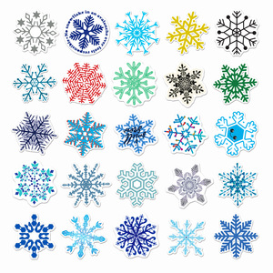 50 Uds. <span class=keywords><strong>Pegatinas</strong></span> de grafiti DIY con personalidad de copos de nieve de Color viento, pegatina impermeable para maleta, refrigerador, estuche de lápices para coche - Product Image 4