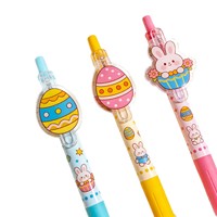 Nouveau stylo gel à pression DIY en acrylique en forme de lapin de Pâques, stylo à bille noir, cadeau publicitaire transfrontalier