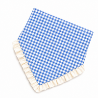 Bandana pour animaux de compagnie, foulard à carreaux pour chien, avec volant, en polyester respirant, accessoires pour animaux de compagnie, personnalisable OEM pour chiens de petite et moyenne taille, toutes saisons