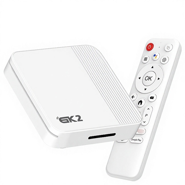 GK2 Quad Core Set-top Box Rockchip RK3518 Voice Air Mouse Dual Band WiFi 6 Android 14 4K Video Player Decoding HD TV Box