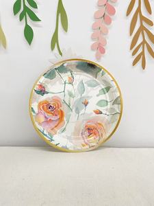 Assiettes en papier jetables en gros de l'usine DAMAI, assiettes rondes ordinaires, ensembles d'assiettes en papier à motifs floraux - Product Image 3