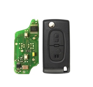 Coque de clé de voiture intelligente à 2 boutons, remplacement, ASK433.92 46 CHIP HU83 CE0523 pour Citroën <span class=keywords><strong>206</strong></span> 307 308 408, plastique noir + cuivre - Product Image 1