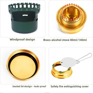 Nouvelle cuisinière à alcool portable d'extérieur <span class=keywords><strong>2</strong></span>-en-1 coupe-vent pour l'alpinisme, les voyages, les pique-niques et le <span class=keywords><strong>camping</strong></span> (pour faire bouillir de l'eau) - Product Image 5