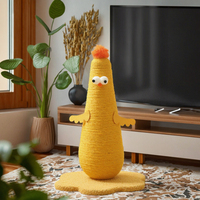 Jouet pour animaux de compagnie en balles de sisal, mignon, personnalisé en forme de poulet, griffoir pour chat, arbre à chat, maisonnette, tour d'escalade