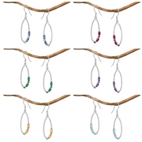 Boucles d'oreilles pendantes ovales QX en zircon coloré, en argent sterling 925, pour cadeaux de fête, bijouterie de boutique, acheteurs en gros