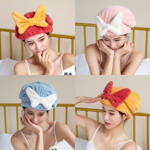 Bonnet de séchage de cheveux Smart Living en polaire corail 27x26cm, serviette absorbante à séchage rapide, bonnet de douche pour femmes - Product Image 1