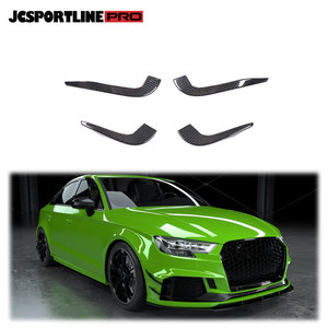 Alerones Delanteros para Parachoques de Coche, Divisores de Aire para <span class=keywords><strong>Audi</strong></span> <span class=keywords><strong>RS3</strong></span> <span class=keywords><strong>Sedan</strong></span> 2017 2018 <span class=keywords><strong>2019</strong></span>, Divisores de Parachoques Delanteros, Rejillas de Ventilación, Alerones de Fibra de Carbono - Product Image 1