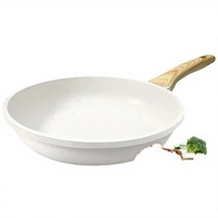 Wajan Goreng Anti Lengket GiPP Aluminium 9.5" Putih Granit Anti Lengket Kapasitas 2 Liter Peralatan Masak Sehat Berbahan Batu Cocok Untuk Semua Jenis Kompor