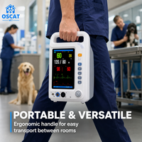 Moniteur de signes vitaux vétérinaires OSCAT, compatible avec la pompe à perfusion vétérinaire pour animaux de compagnie, pour chiens et chats, SpO2, NIBP, CO2, moniteur animal pour clinique, 7 pouces