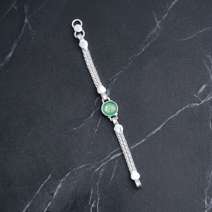 Bracelet tendance en argent sterling 925 avec breloque fine, ajustable, pour enfants, bijoux mignons en émail vert, cadeau pour filles et garçons - Product Image 4